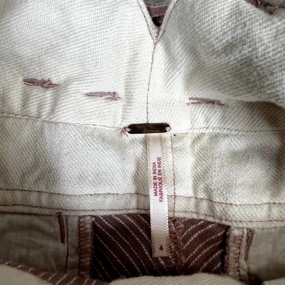 Free People Rumors Harem High Waist Belted Tie at Waist Pants Boho Cotton Mauve - Picture 5 of 13